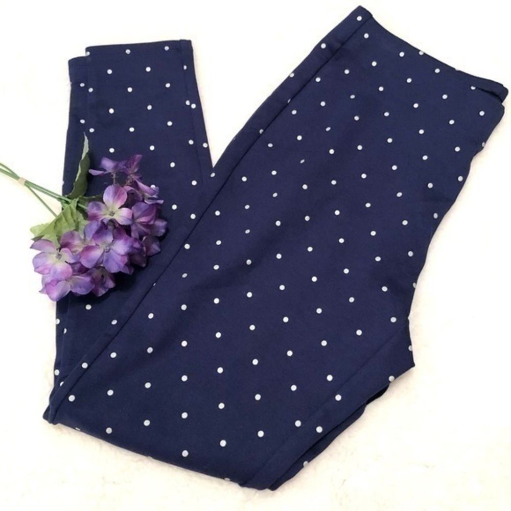 NEW CHICOS CLASSIC NAVY BLUE POLKA DOT LEGGING NWT 0 4 S